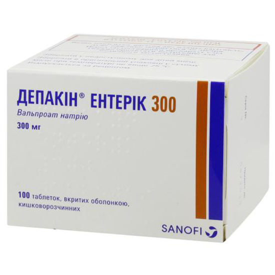 Депакін ентерік 300 таблетки 300 мг №100